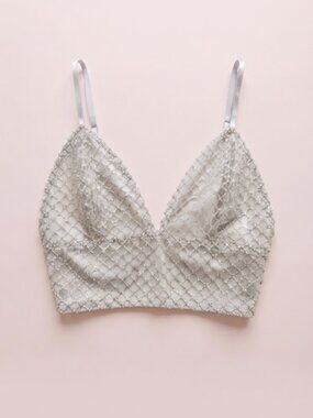 ✨️ ASOS Silver Glitter Crop Bralette